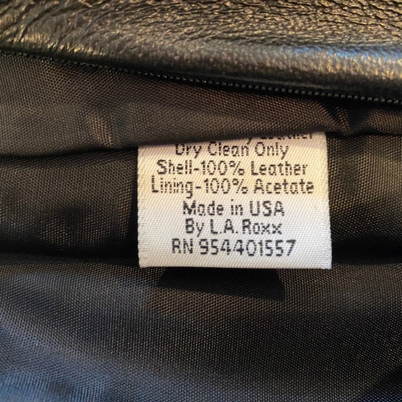 Hannah Black Leather Vintage LA Roxx Mini A-Line High Waist Skirt Size 6 XS - Picture 3 of 5